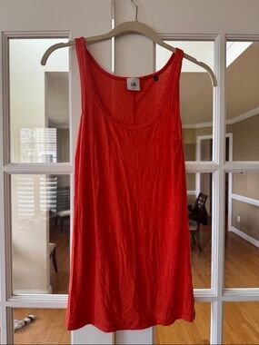 CAbi Coral-Red Scoop Neck Tank Top